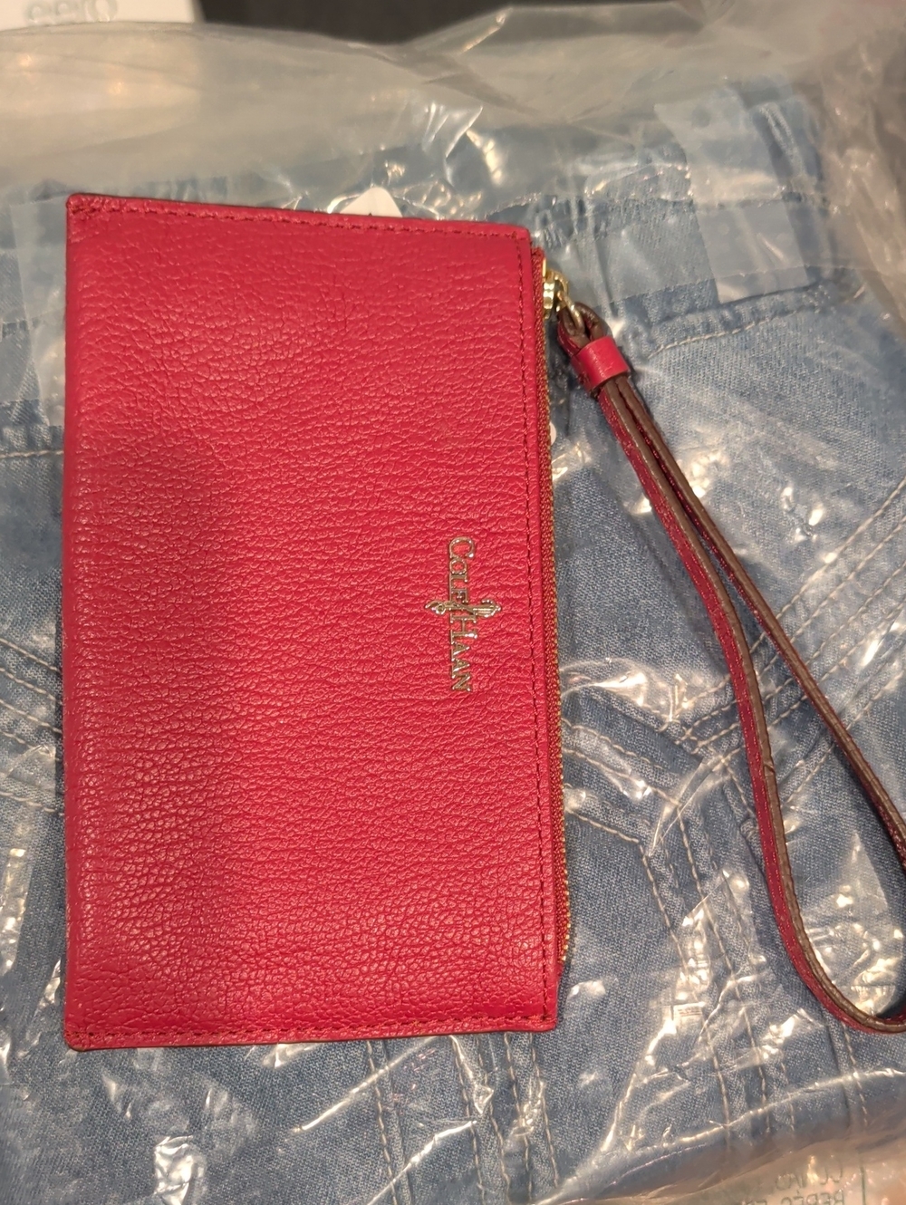 Cole Haan Pink Leather Wristlet Clutch